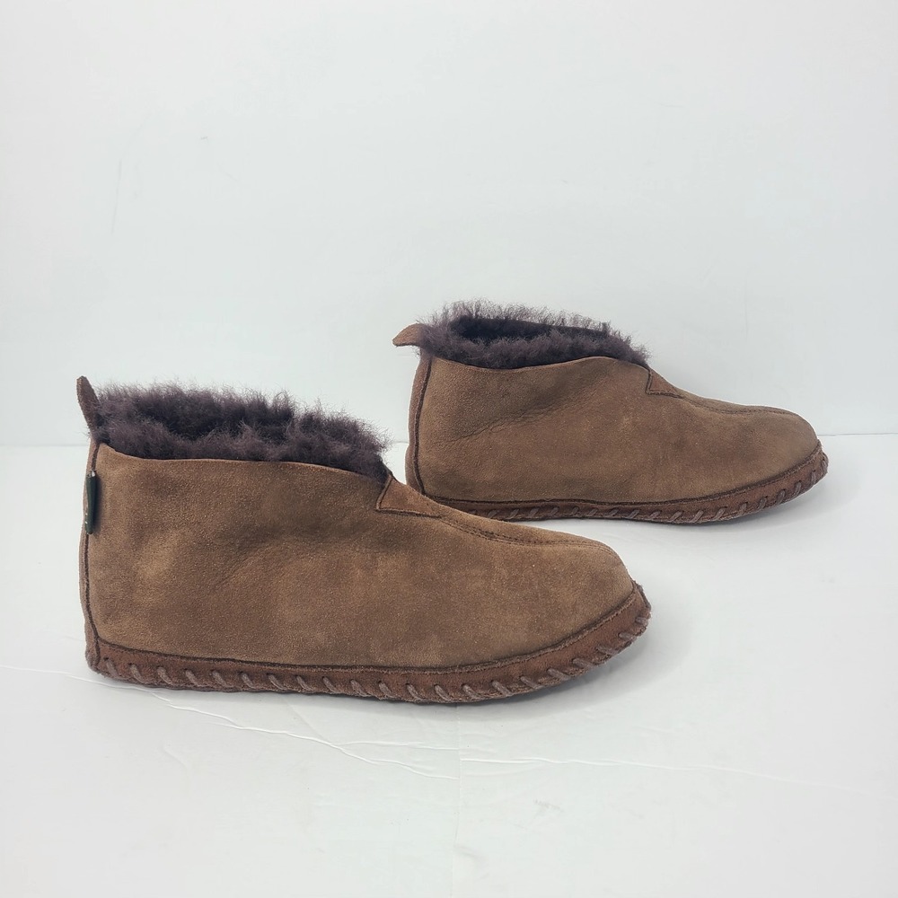 L.L. Bean Shoes Womens Size 9 Wicked Good Dark Brown Suede Slippers Lined - Picture 2 of 9